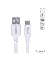 Cabo Para Celular Usb A 2.0 Para Usb Tipo C 1 Metro Branco - Puacb-01