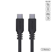 Cabo Para Celular Usb Tipo C 2.0 Para Usb Tipo C / Type C 2 Metros Preto - Pucp-02 Cabo Para Celular Usb Tipo C 2.0 Para Usb Tipo C / Type C 2 Metros Preto - Pucp-02