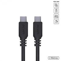 Cabo para celular usb tipo c 2.0 para usb tipo c / type c 2 metros preto - pucp-02