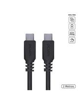 Cabo Para Celular Usb Tipo C 2.0 Para Usb Tipo C / Type C 2 Metros Preto - Pucp-02
