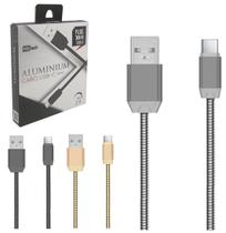 Cabo para celular usb x tipo c 1m metalizado na caixa
