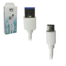 Cabo para celular usb x tipo c 2,4a maxmidia branco 1,5m na caixa