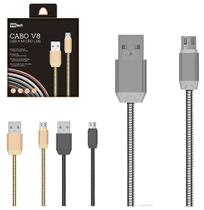 Cabo para celular usb x v8 1m metalizado na caixa