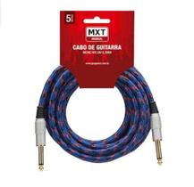 Cabo Para Guitarra Violão 5m Metros Blindado P10 P10 Têxtil - Mxt