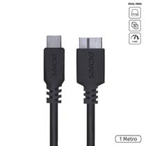 Cabo Para Hd Externo Usb Tipo C Para Micro Usb B 3.0 1 Metro Preto - P3ucmbp-1 Cabo Para Hd Externo Usb Tipo C Para Micro Usb B 3.0 1 Metro Preto - P3ucmbp-1