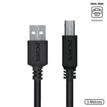 Cabo para Impressora USB a 2.0 Macho para USB B 2.0 Macho 3 Metros - PUABM2-3 - PCYES
