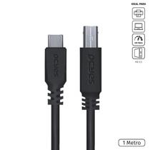 Cabo para Impressora USB Tipo C para USB B 2.0 1 Metro Preto - PUCBP-1