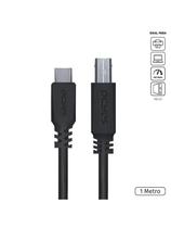Cabo Para Impressora Usb Tipo C Para Usb B 2.0 1 Metro Preto - Pucbp-1