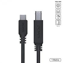 Cabo para impressora usb tipo c para usb b 3.0 1 metro preto - p3ucbp-1