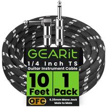 Cabo para Instrumento GEARit 3m Ângulo Reto para Reto 1/4" Cabo para Instrumento GEARit 3m Ângulo Reto para Reto 1/4"
