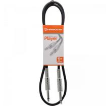 Cabo para Instrumento Hayonik Player P10xP10 1 Metro Preto Cabo para Instrumento Hayonik Player P10xP10 1 Metro Preto