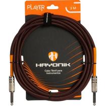 Cabo Para Instrumento Têxtil Hayonik Player P10 3m Marrom Cabo Para Instrumento Têxtil Hayonik Player P10 3m Marrom