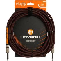 Cabo Para Instrumento Têxtil Hayonik Player P10 5m Marrom Cabo Para Instrumento Têxtil Hayonik Player P10 5m Marrom