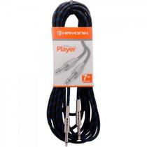 Cabo para Instrumentos Hayonik Player P10 X P10 7m Textil Preto/Azul F003 Cabo para Instrumentos Hayonik Player P10 X P10 7m Textil Preto/Azul F003