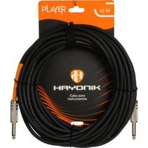 Cabo Para Instrumentos Player P10 x P10 10m Preto Hayonik