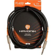 Cabo Para Instrumentos Player P10 x P10 3m Preto Hayonik