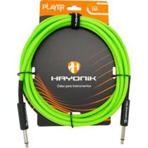 Cabo Para Instrumentos Player P10 x P10 3m Verde Hayonik