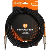 Cabo Para Instrumentos Player P10 x P10 5m Preto Hayonik F003 Cabo Para Instrumentos Player P10 x P10 5m Preto Hayonik F003