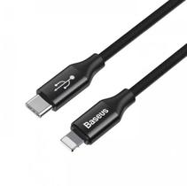 Cabo para iPhone Baseus Tipo C rápido reforçado lightning 2 metros superior PD 20w - Preto