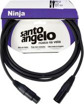 Cabo Para Microfone 0,20 Mm Conector Xlr Macho/ Xlr Femea Ninja 10ft 3,05 Metros Preto