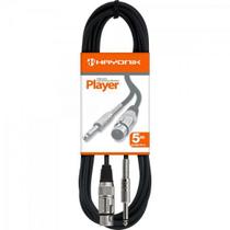 Cabo Para Microfone Hayonik Player XLR(F) X P10 5m Preto