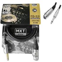Cabo para microfone MXT P10/XLR Series Pro banhado a ouro 24k