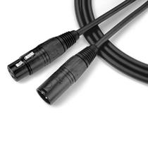 Cabo para Microfone Ninja LW 3,05 Metros Santo Angelo Balanceado XLR fêmea x XLR macho Dmx Xlr Canon