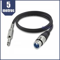 Cabo Para Microfone P10 Mono Xlr Fêmea - 5 Metros Cabo Para Microfone P10 Mono Xlr Fêmea - 5 Metros