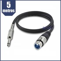 Cabo Para Microfone P10 Mono Xlr Fêmea - 5 Metros