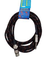 Cabo para Microfone P10 x XLR Tecido Rayon 5 metros JJF Cabo para Microfone P10 x XLR Tecido Rayon 5 metros JJF