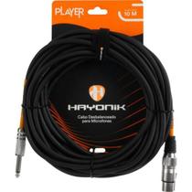 Cabo Para Microfone Player XLR(F) X P10 10m Preto Hayonik