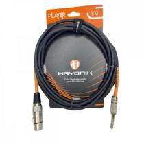 Cabo Para Microfone Player XLR(F) X P10 3m Preto Hayonik F003