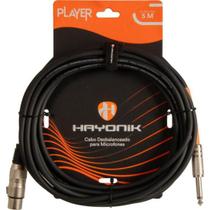 Cabo Para Microfone Player XLR(F) X P10 5m Preto Hayonik F003