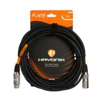 Cabo Para Microfone Player XLR F / XLR M 7M Preto Hayonik