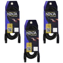 Cabo para Microfone Santo Angelo Ninja 4,57m XLR 3 Unidades