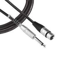 Cabo Para Microfone Xlr Fêmea / P10 Macho Mono 3 Metros Blindado Preto SMXJ210L3 Roxtone
