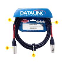 Cabo para Microfone XLR macho/XLR Fêmea 5 Metros Datalink GB003 0,30 mm²