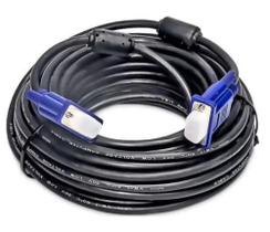 Cabo Para Monitor e Projetor VGA DB15 Com Filtro 5 Metros Preto