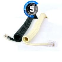 Cabo Para Telefonia Espiral Branco - 2 Metros - Kit Com 5