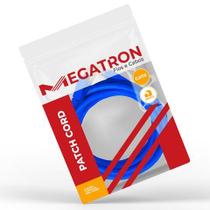 Cabo Patch Cord Cat.6 2,5 Metros Azul Megatron 936 - 100% Cobre Homologado ANATEL - 936