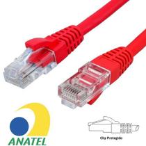 Cabo Patch Cord Cat.6 2,5 Metros Vermelho Seccon SecLan CY-5128-CAT6-2.5M-RD - Homologado ANATEL - CY-5128-CAT6-2.5M-RD