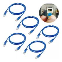 Cabo patch cord cat5 e azul 1,0mt - kit 5 pçs