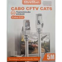 Cabo Patch Cord CAT6 5m Rhos, Cobre Puro, RJ45 Ouro, Alta Estabilidade