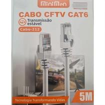 Cabo Patch Cord CAT6 5m Rhos, Cobre Puro, RJ45 Ouro, Alta Estabilidade