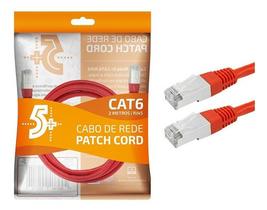 Cabo patch cord cat6e ftp vermelho 2 metros
