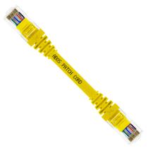 Cabo Patch Cord Curto Cat5e Kit Com 40 Amarelos + 10 Vermelhos De 20 centímetros