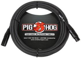 Cabo Pig Hog Black Woven para Microfone 3 metros, Plug XLR - Pig Hog Cables