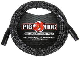 Cabo Pig Hog Black Woven para Microfone 9 metros, Plug XLR - Pig Hog Cables
