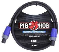 Cabo Pig Hog para Caixa Acústica 91cm, Plug Speakon - Pig Hog Cables