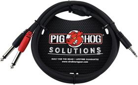 Cabo Pig Hog PB-S3410 de 3,5 mm estéreo para mono duplo 1/4 de 3 m
